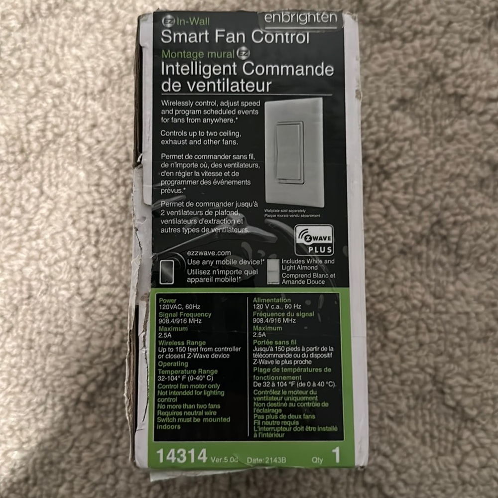 Enbrighten In Wall Smart Fan Control